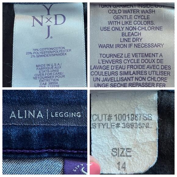NYDJ Women’s Jeans Alina Legging Mid Rise Skinny Ankle Dark Wash Size 14 Plus - Picture 7 of 9